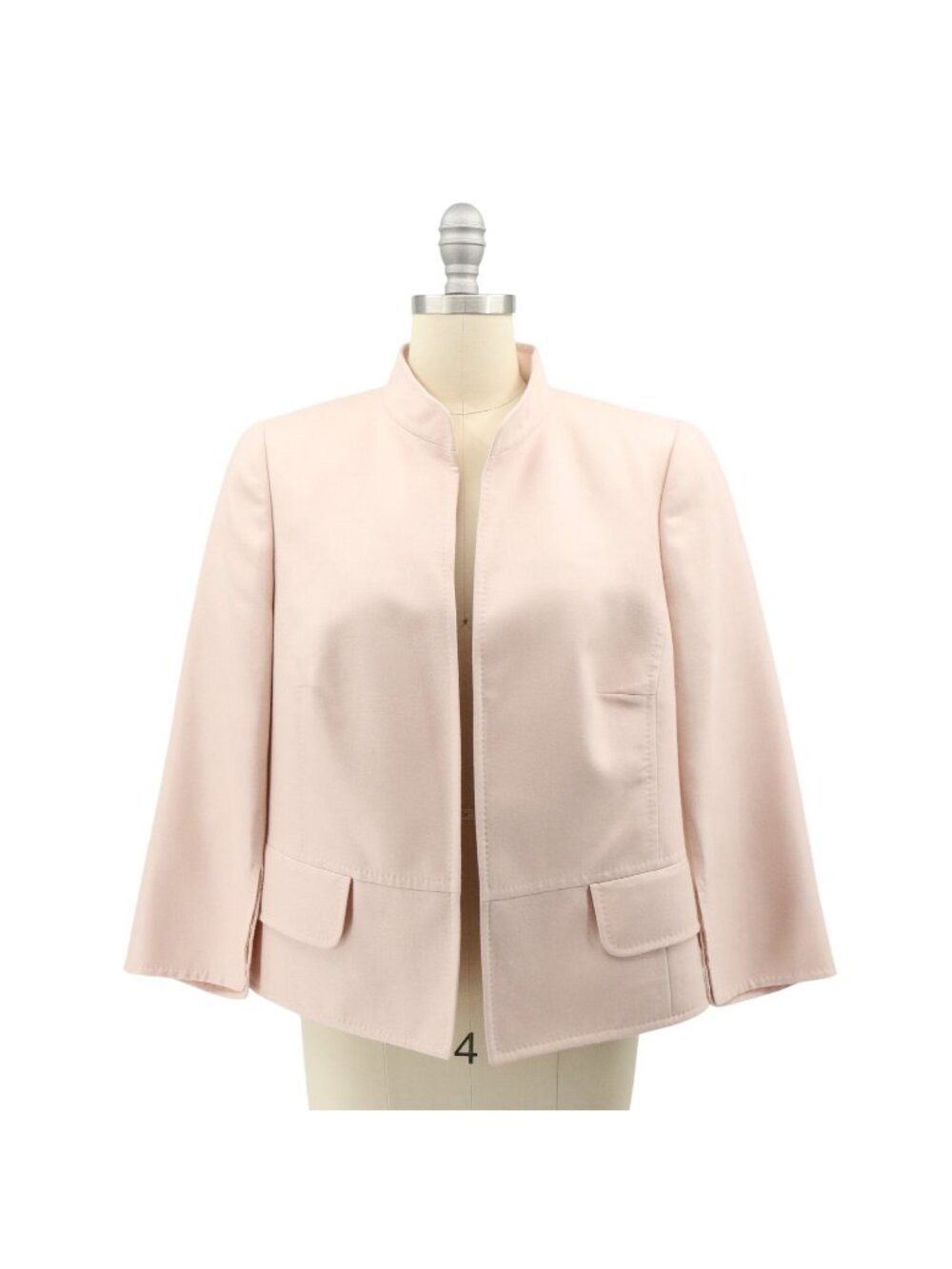 Akris Soft Pink Cashmere Silk Open Front Blazer Jacket 12